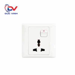 737082 - Bộ ổ cắm đa năng 3 chấu 10A 250V, có công tắc nguồn màu trắng